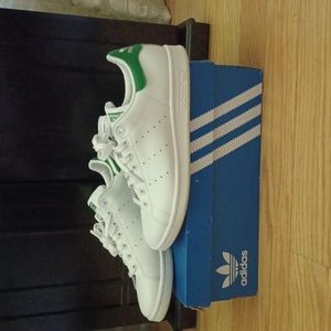 Adidas, Stan Smith, Women, Size 9.5, Color: White with green